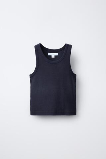 ZARA ТОП В РУБЧИК, МОРСКОЙ СИНИЙ