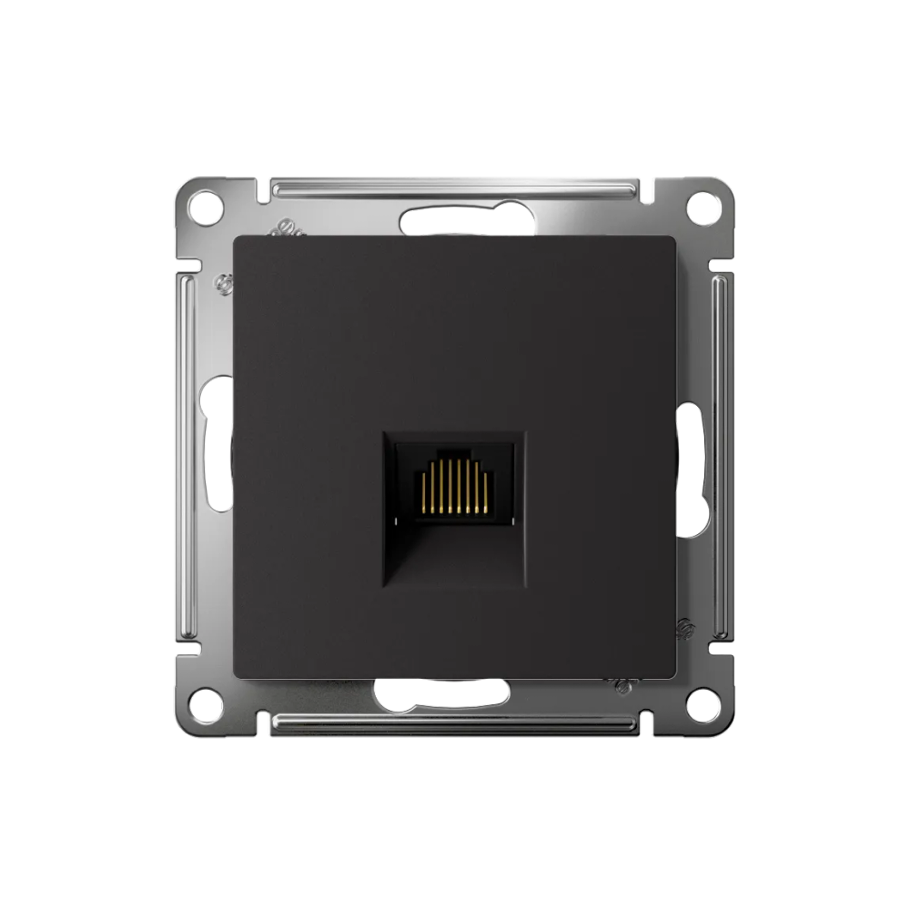 ATLASDESIGN РОЗЕТКА компьютерная RJ45 кат. 6A, механизм, КАРБОН