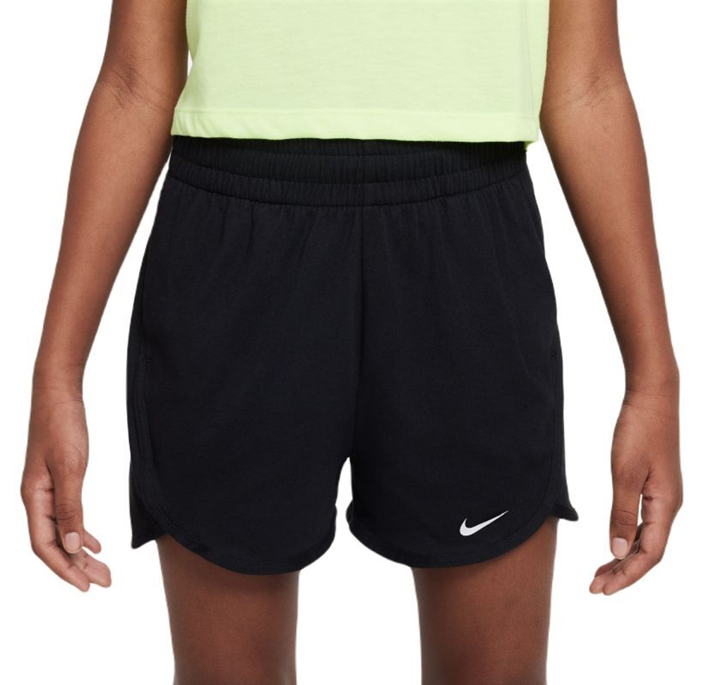 Шорты для девочки теннисные Nike Dri-Fit Breezy High-Waisted Training Shorts - черный