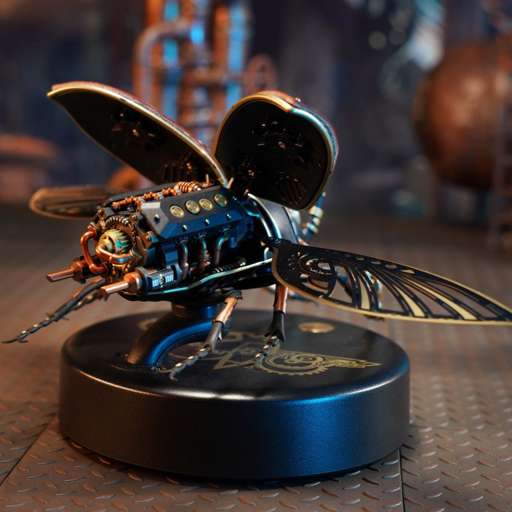 Жук-носорог (Rhinoceros Beetle) MI01 от ROKR - Конструктор, сборная механическая модель, 3D пазл, для интерьера