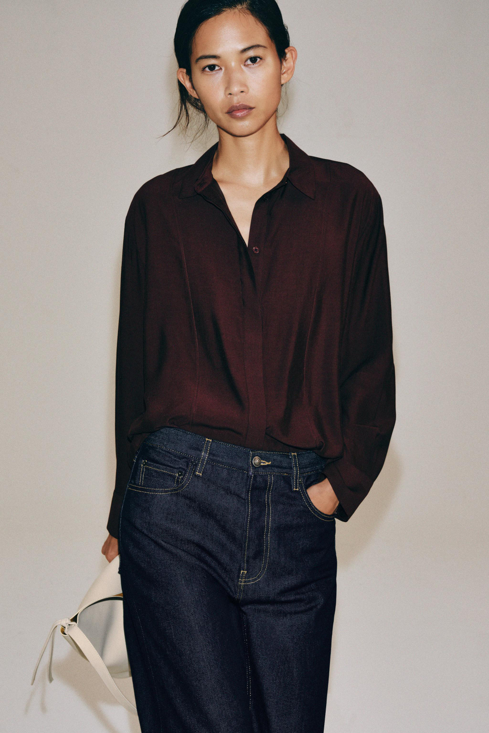ОДНОТОННАЯ РУБАШКА С НАГРУДНОЙ ПЛАНКОЙ — ZW COLLECTION — ZARA
