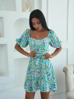 Летнее платье короткое в цветочек