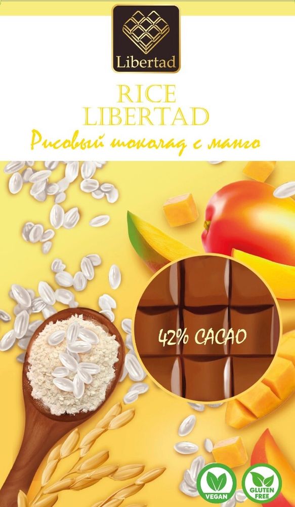 Шоколад Райс Либертад Рисовый Шоколад с Манго / Rice Libertad Rice Chocolate with Mango 40г