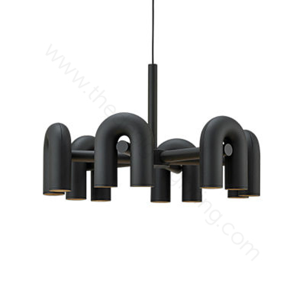 Pendant design lamp Cirkus by AGO Lighting (6 lampshades/Black)