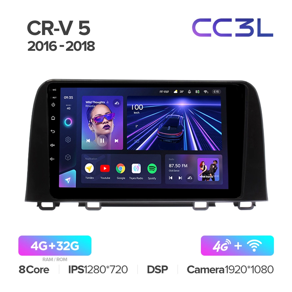 Teyes CC3L 9"для Honda CR-V 5 2016-2018