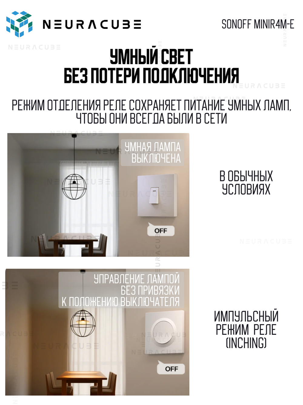 Выключатель MATTER с поддержкой Wi-Fi SONOFF MINIR4M-E