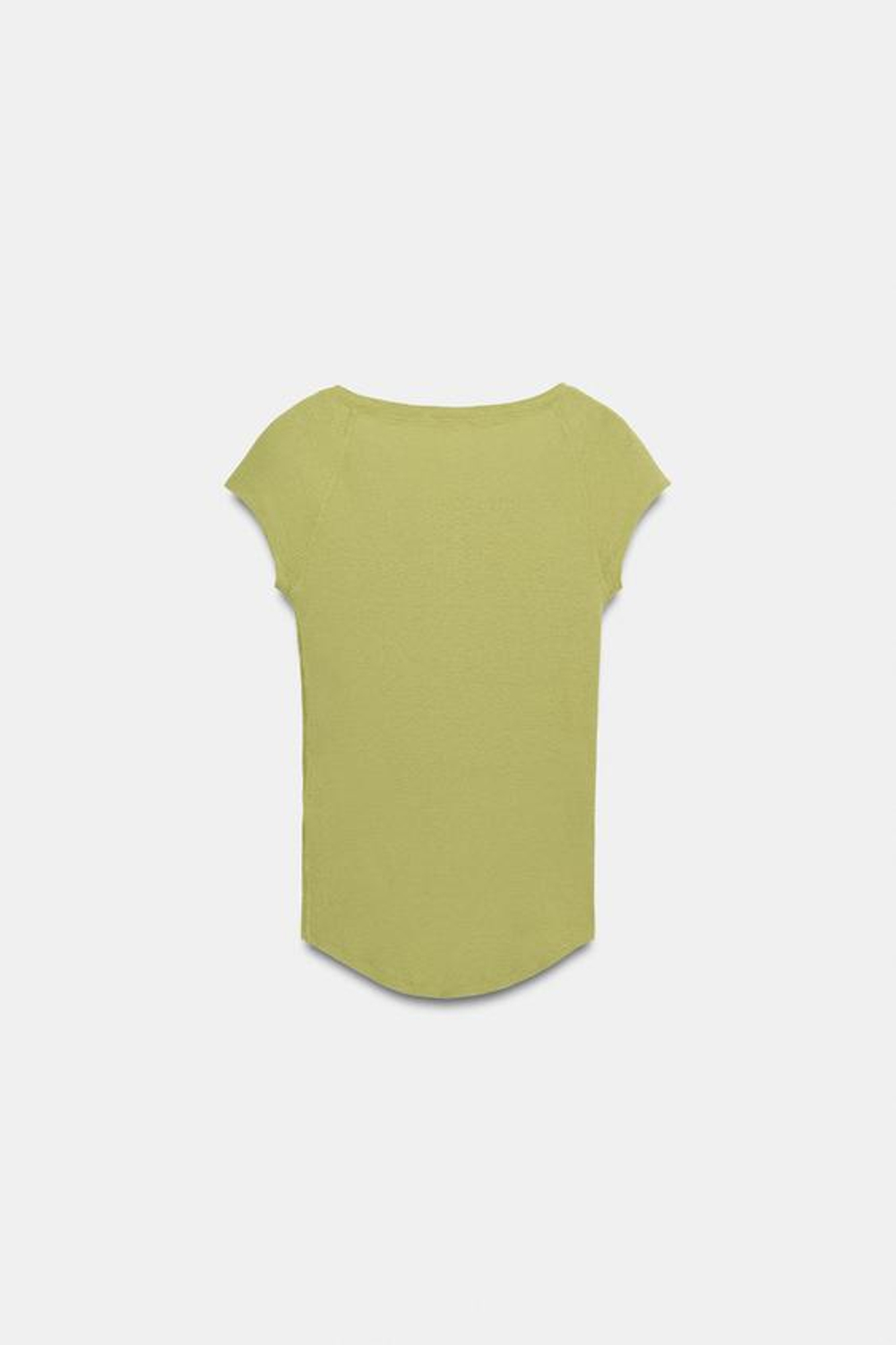 ZARA ФУТБОЛКА С ЛЬНОМ И ПУГОВИЦАМИ, ФИСТАШКОВЫЙ