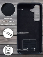 Business style чехол из кожи для SAMSUNG GALAXY S24 (не ULTRA/ FE/ PLUS!) с кольцом-подставкой и бархатной подкладкой