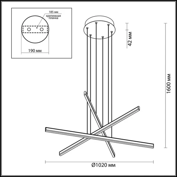 Подвесной светильник Rudy 3890/48L Odeon Light