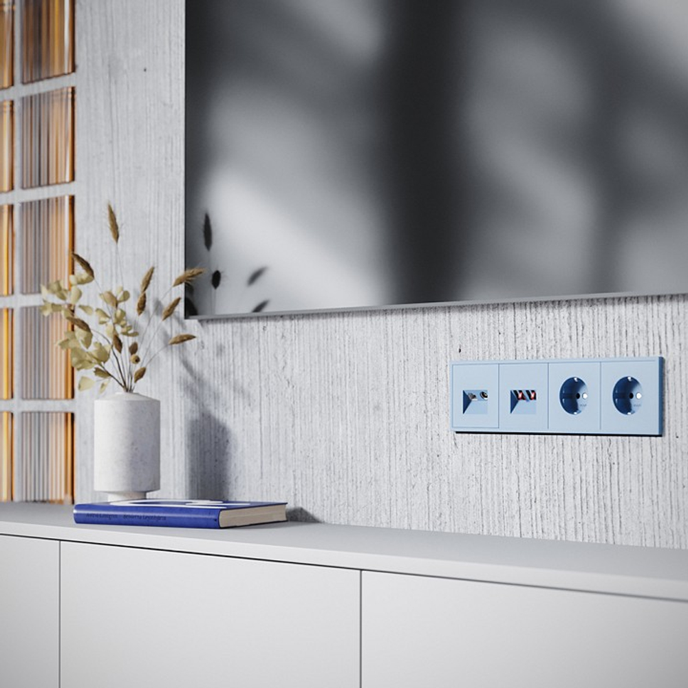 Накладка для ТВ-розетки и RJ-11 или RJ-45 Voltum S70 VLS002715