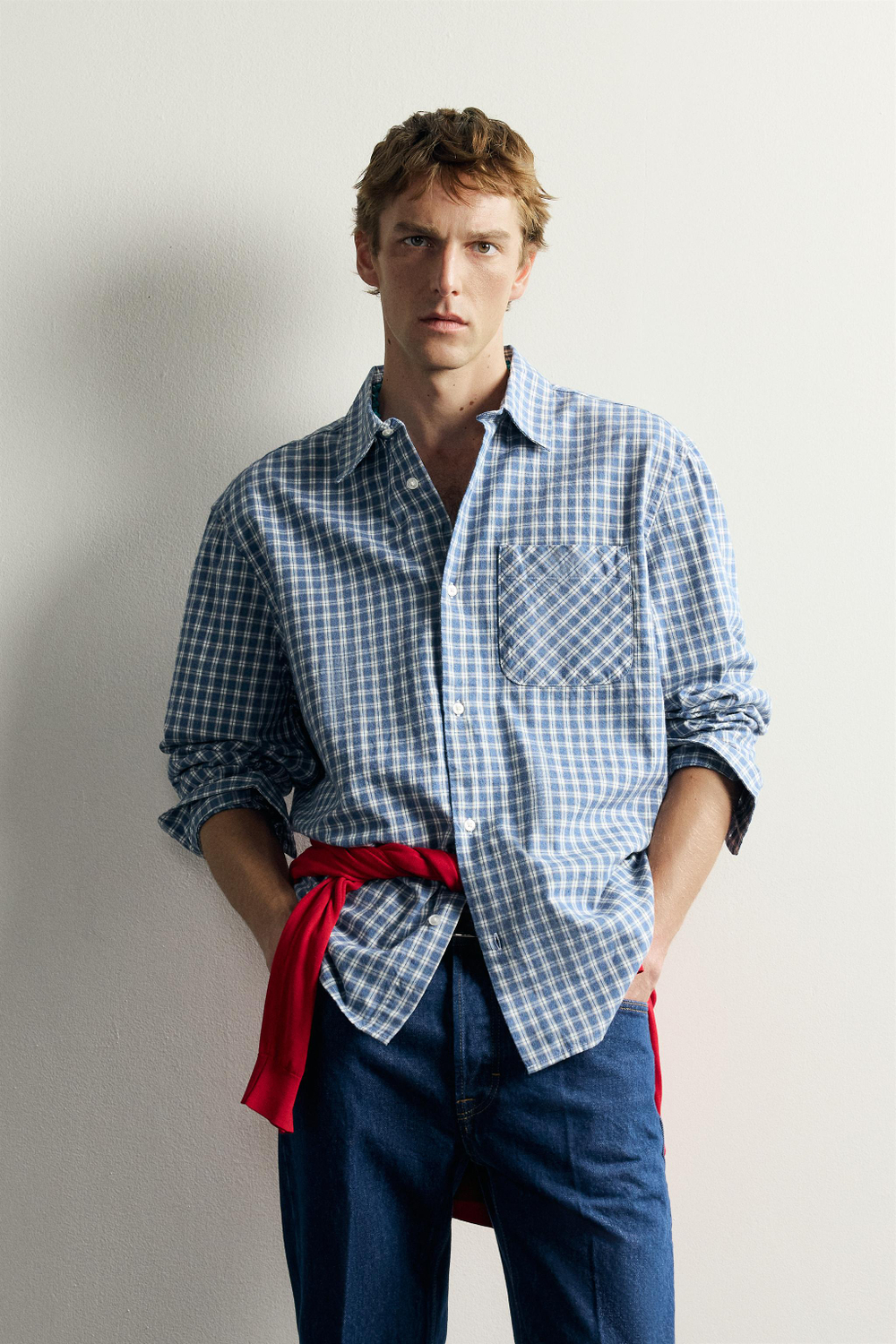 РУБАШКА В КЛЕТКУ TWILL X AARON LEVINE X ZARA — ZARA