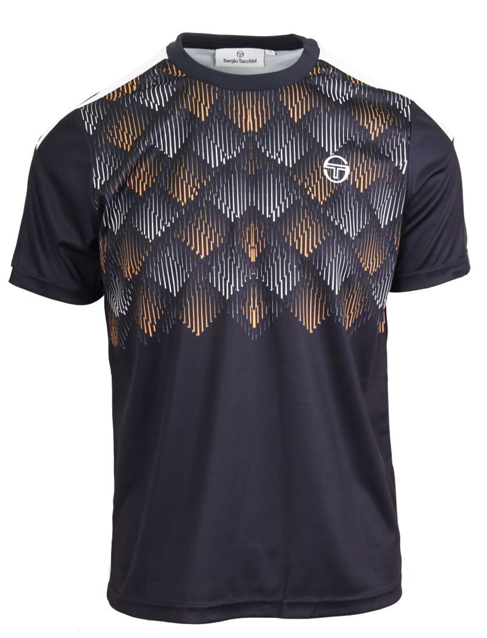 Мужская теннисная футболка Sergio Tacchini Punte - black/apricote