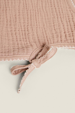 ZARA HOME ДЕТСКИЙ ХЛОПКОВЫЙ НАГРУДНИК, РОЗОВЫЙ