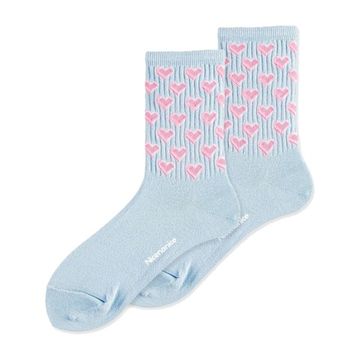 Носки Nicenonice Classic "Розовые сердечки" (Голубой, 35-40)