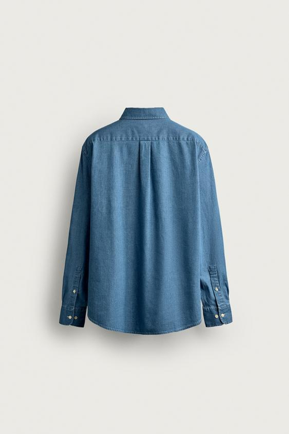 ZARA - FRUIT OF THE LOOM™ ДЖИНСОВАЯ РУБАШКА С ВЫШИВКОЙ, ВЫЦВЕТШИЙ СИНИЙ