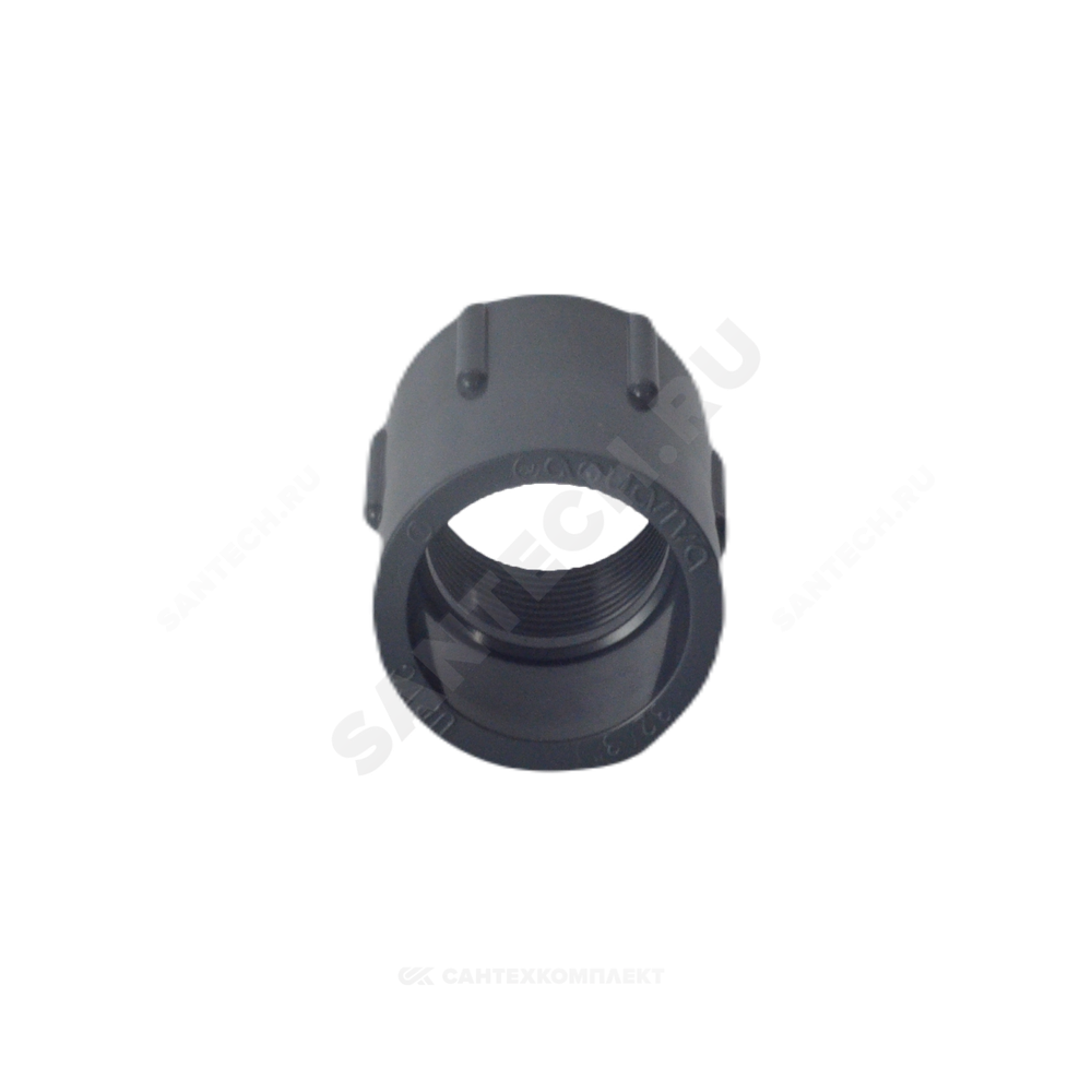 Муфта НПВХ Дн 20х1/2" Ру16 серая напорная ВР под клеевое соединение Aquaviva FTH020A