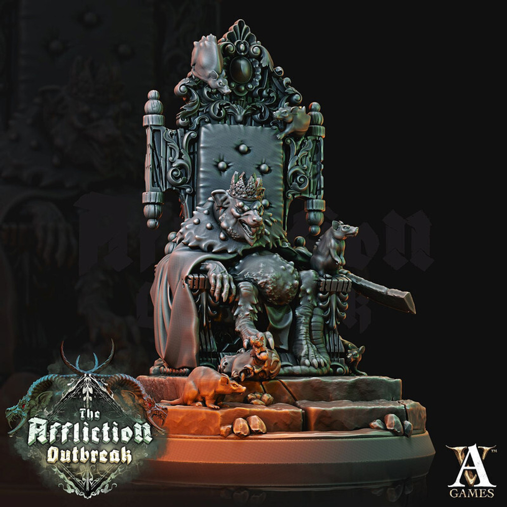 Grand Alliance Chaos Skaven Rat King Крысиный король миниатюра для dnd, днд, pathfinder, фентези, Настольная игра, НРИ, Варгейм, РПГ