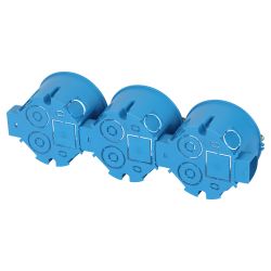 Коробка установочная ЭРА KUTS-68-45-blue синяя 68х45мм для твердых стен саморезы стыковочные узлы IP20 | Коробки монтажные установочные для твердых стен