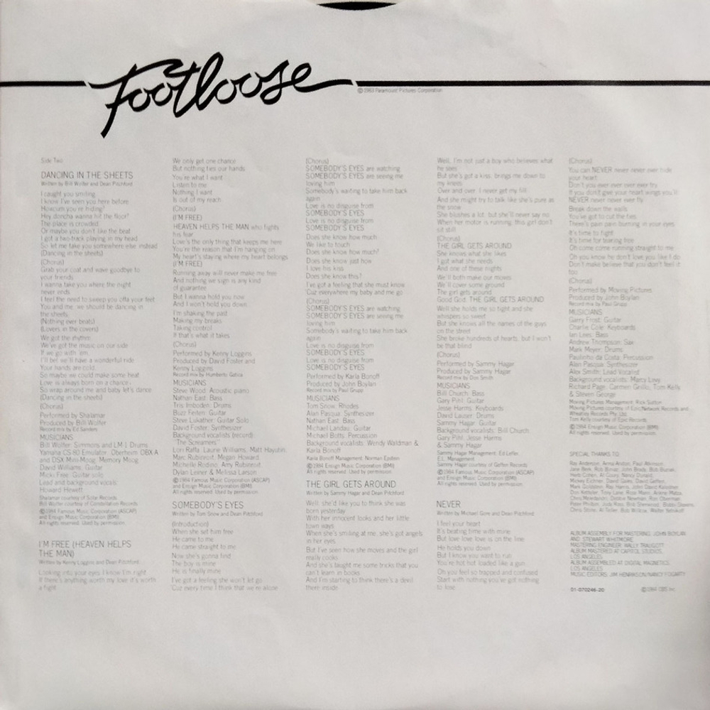 Soundtrack / Footloose (Original Soundtrack Of The Paramount Motion Picture)(LP)