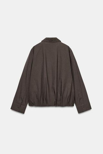ZARA БОМБЕР В КЛЕТКУ — ZW COLLECTION, КОРИЧНЕВЫЙ