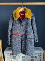 Новое шерстяное пальто Little Pushkin с меховым воротником, 116