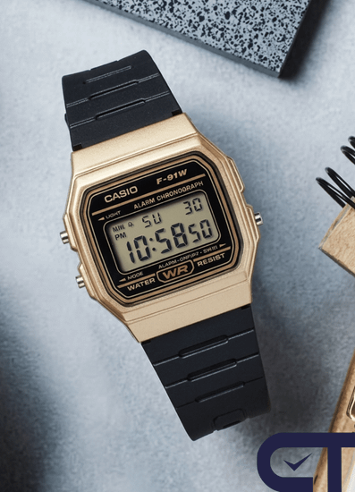 Casio F-91WM-9A — мужские цифровые часы с микроподсветкой