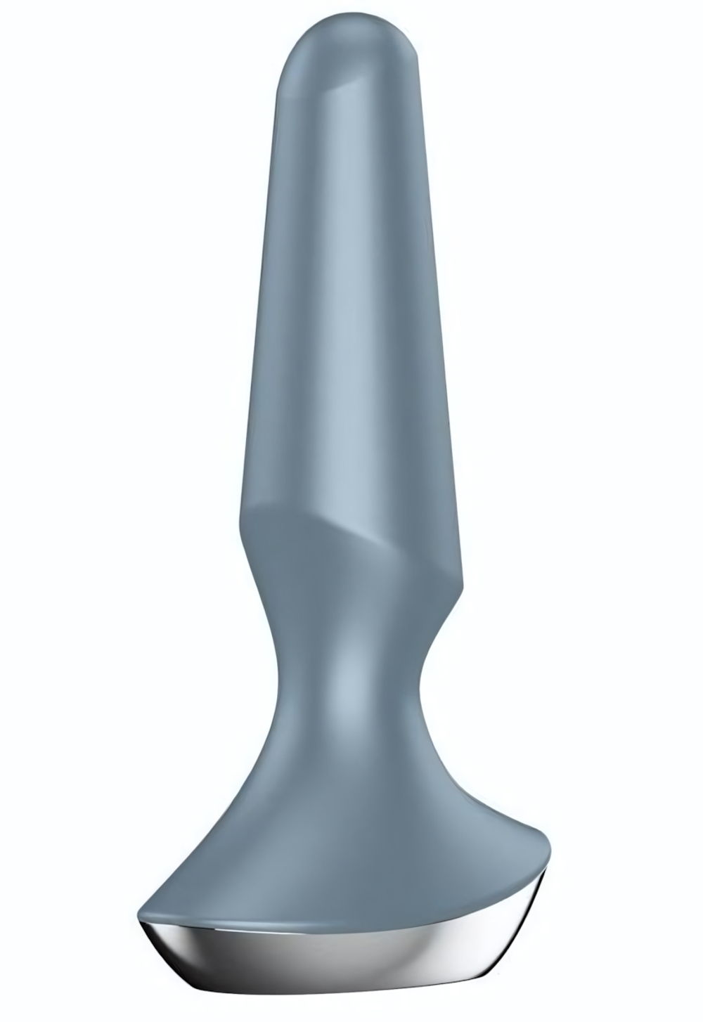 Серая анальная пробка с вибрацией Satisfyer Plug-ilicious 2 - 14 см. (Цвет: серый)