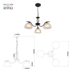 Люстра Rivoli Jackeline 9141-303 3 х Е27 40 Вт классика | Rivoli