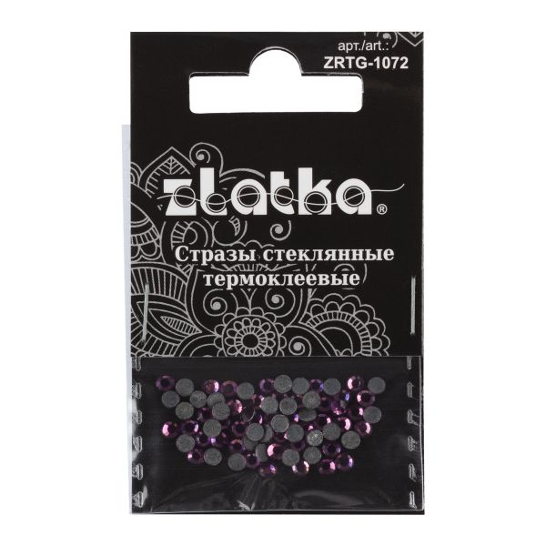 Стразы клеевые стекло 2.7 мм, 360 шт, SS10 №26 сиреневый (Amethyst), Zlatka ZRTG-1072