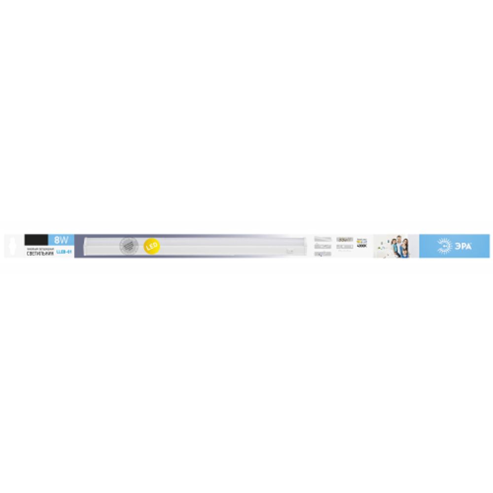 Линейный светодиодный светильник ЭРА LLED-01-08W-4000-W 8Вт 4000K L574мм с выключателем | Бытовые светодиодные линейные светильники