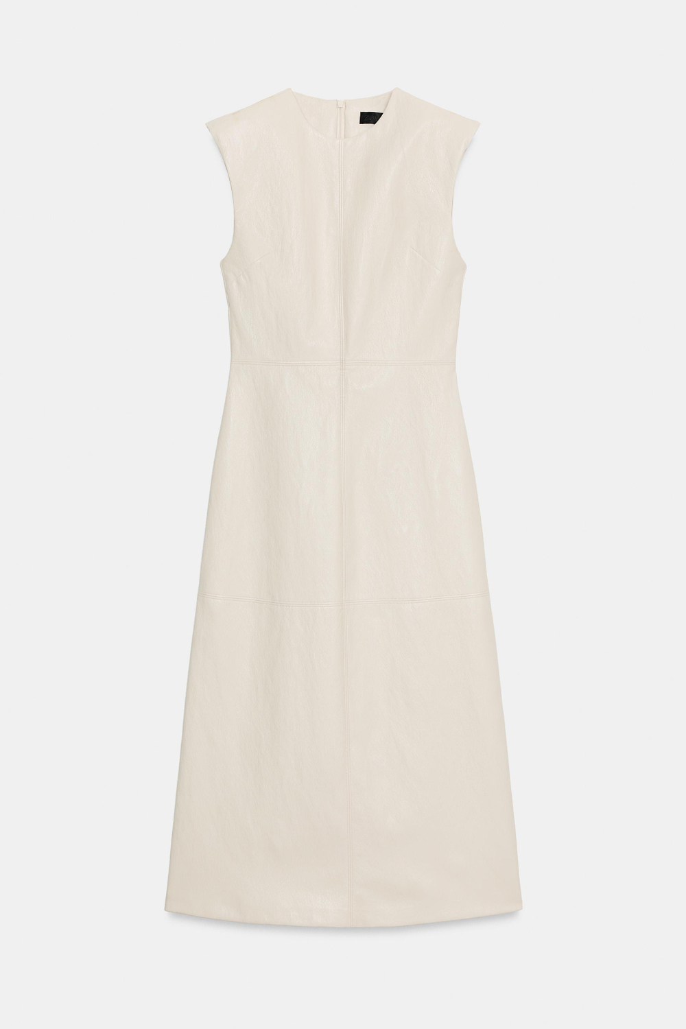 ПЛАТЬЕ МИДИ ИЗ ИСКУССТВЕННОЙ КОЖИ С ПОДПЛЕЧНИКАМИ — ZARA