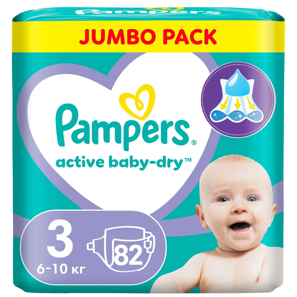 Подгузники Pampers Active 3 82шт