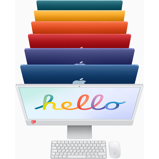 Apple iMac 24" Retina 4,5K, (M1 8C CPU, 8C GPU), 8 ГБ, 256 ГБ SSD, серебристый MGPC3RU/A