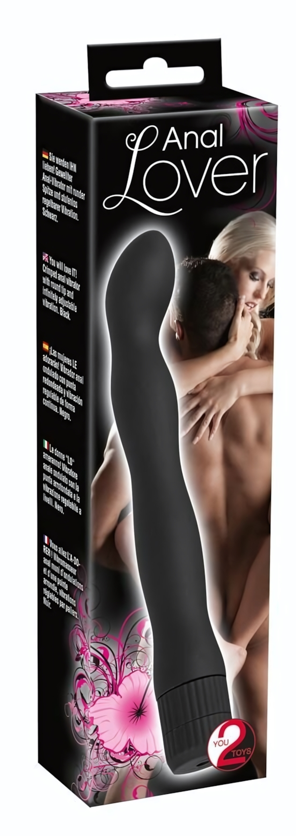 Изящный анальный вибратор Anal Lover - 18 см. (Цвет: черный)