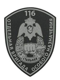Шеврон на липучке 116 ОБрОсН. Стальная. Серый