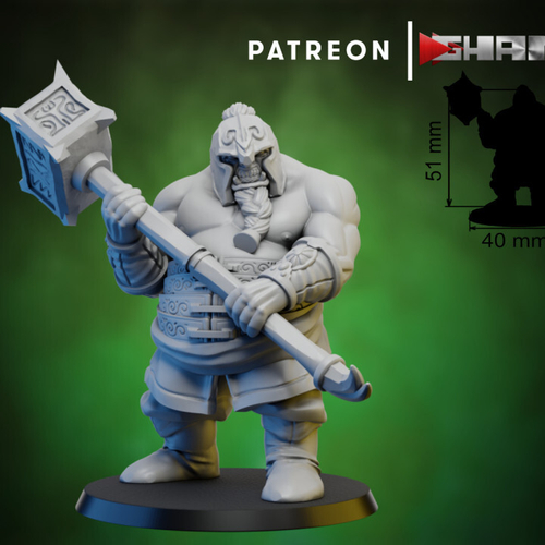 Grand Alliance Destruction Ogor Mawtribes Ogre Kingdoms Ogor Gluttons Воин огр №6 с молотом  миниатюра для dnd, днд, pathfinder, фентези, Настольная игра, НРИ, Варгейм, РПГ