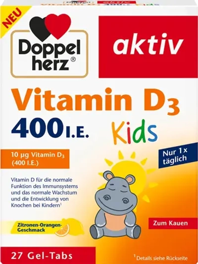 DoppelHerz D3 400 ед. Детские гель-таблетки 27 шт., 35,1 г