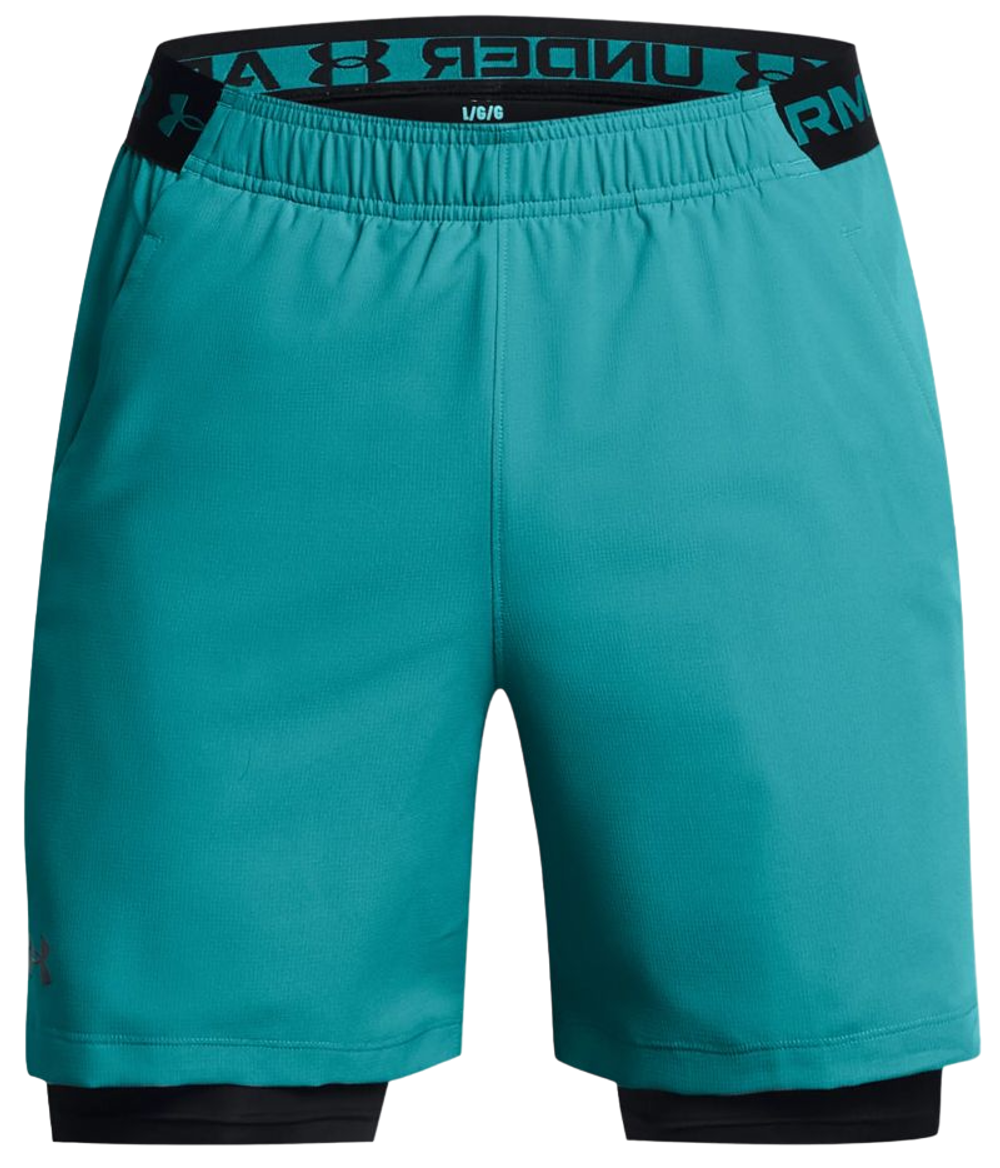 Мужские теннисные шорты Under Armour Vanish Woven 2-in-1 Shorts - темно-бирюзовый/черный