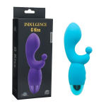 Голубой вибратор INDULGENCE Rechargeable G Kiss - 16,5 см. (Цвет: голубой)