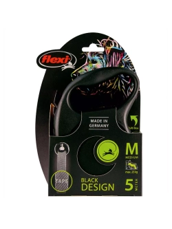Поводок-Рулетка Black Design M до 25кг лента 5м