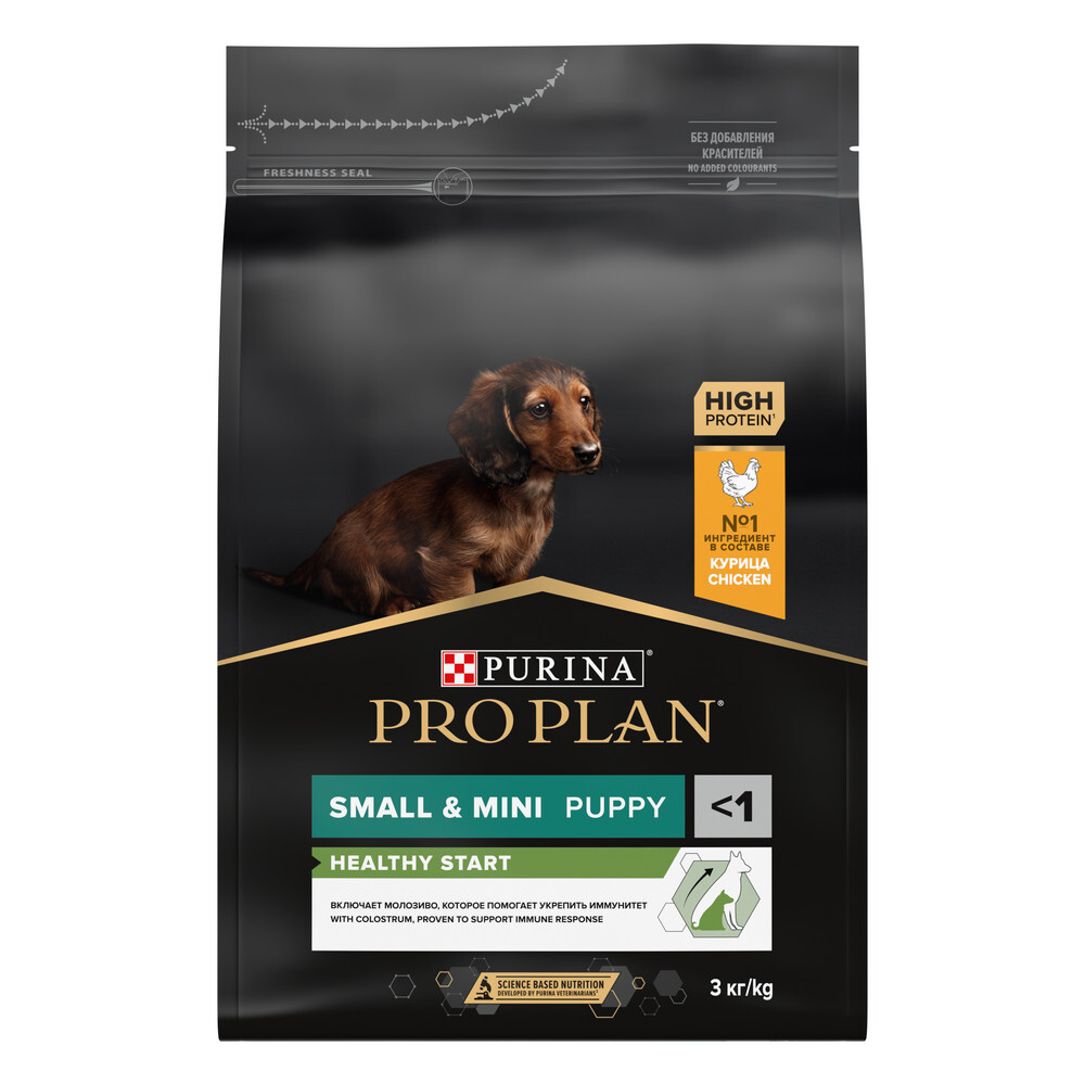 Сухой корм PRO PLAN HEALTHY START для щенков мелких и карликовых пород курица 3 кг