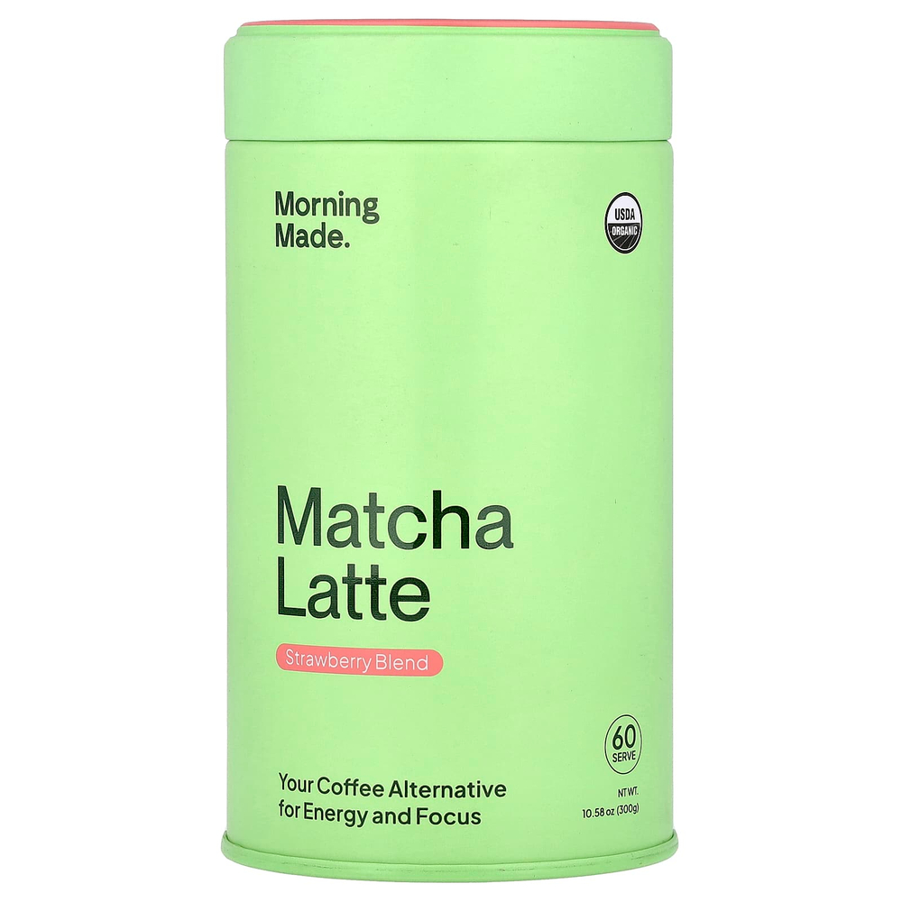 Morning Made, латте с матча, клубничная смесь, 240 г (8,46 унции)