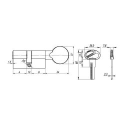 Цилиндровый механизм с вертушкой FUARO D-PRO502/120 mm (55+10+55) PB латунь 5кл. /37737/