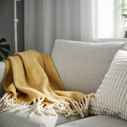 IKEA KLIPPOXEL  (ИКЕА КЛИППОКСЕЛ)  -  Плед - бежево-жёлтый 130x170 см