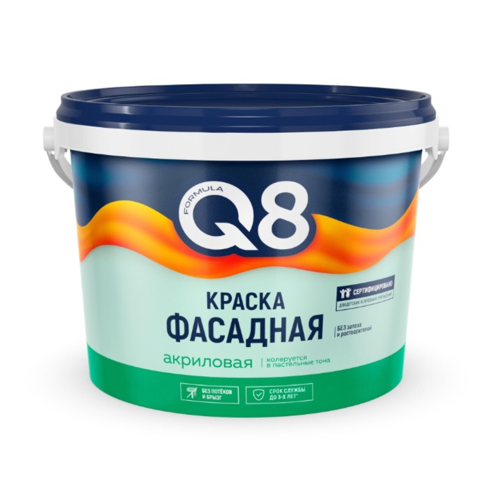 Краска фасадная белоснежная Formula Q8 13 кг