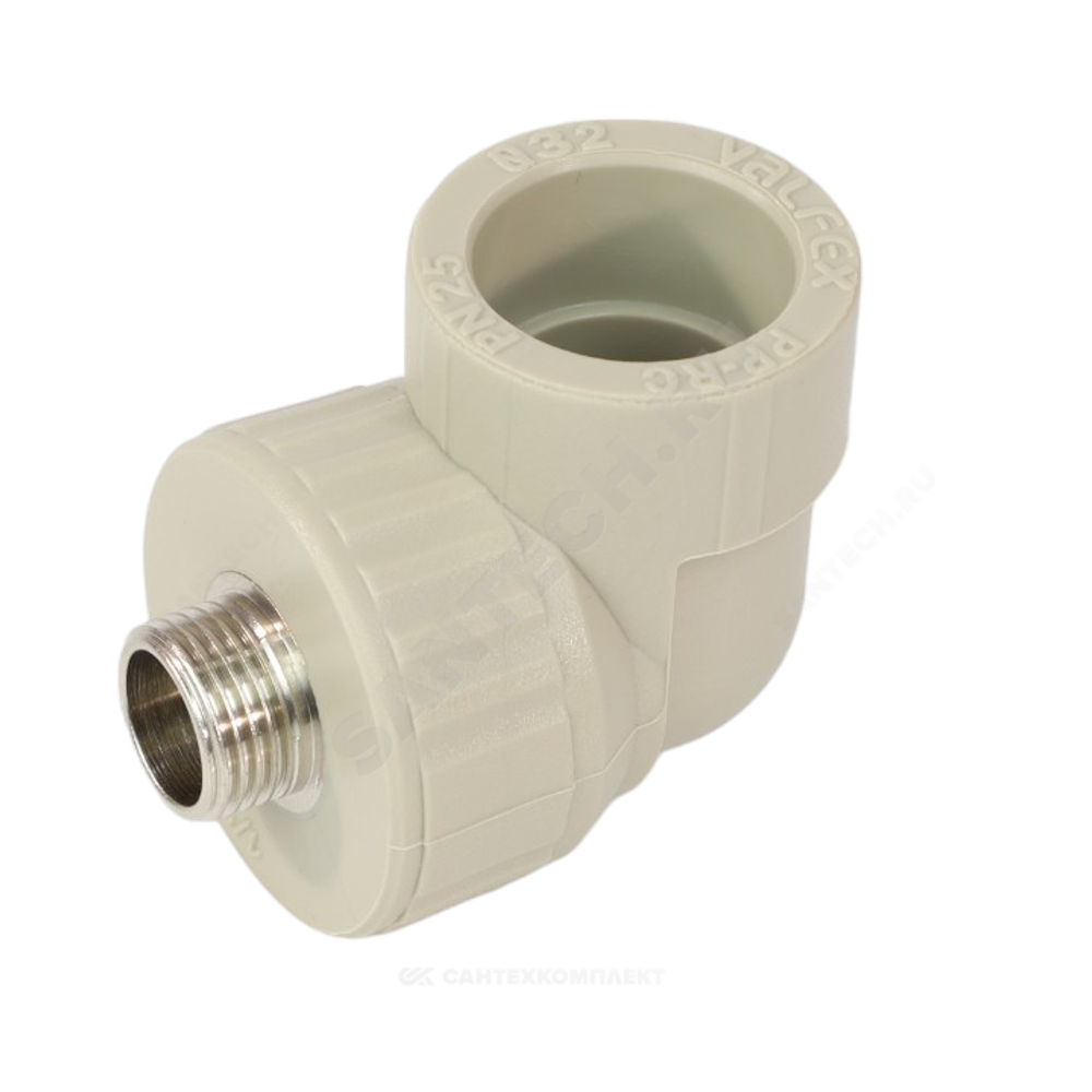 Угольник PP-R комбинированный серый Дн 25х1/2" НР VALFEX 10126125Г