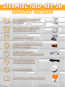 Steamtec TOLO KEY 30 - 3 кВт (ВЛАГОСТОЙКИЙ модуль управления), парогенератор для хамама и турецкой бани
