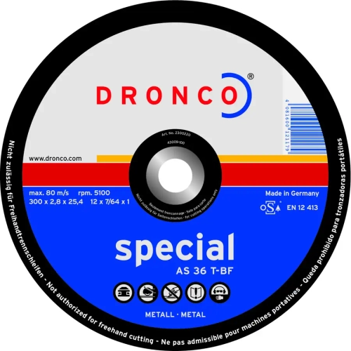Абразивный отрезной диск AS 36 T-BF 350х3 Dronco 2350220