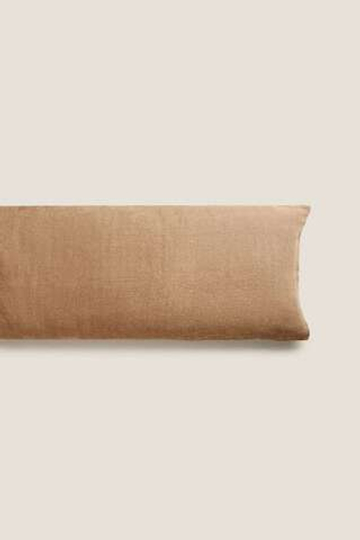 ZARA HOME ЛЬНЯНОЙ ЧЕХОЛ ДЛЯ ДЕКОРАТИВНОЙ ПОДУШКИ, РЫЖЕВАТО-КОРИЧНЕВЫЙ
