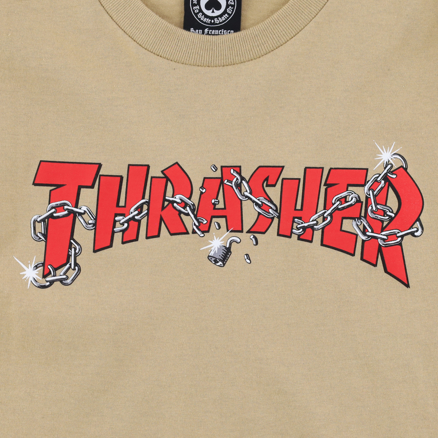 Футболка Thrasher Chains By Daniel Shepard T-Shirt (tan) артикул: - купить в магазине Дайс